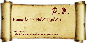 Pompár Mátyás névjegykártya